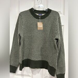 Patagonia Women's XL Recycled Wool-Blend Crewneck Sweater Green NWT Oversized